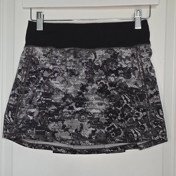 Lululemon Pace Rival Skirt (Tall) *No Panels 15" - 2 Masked Lace Starlight Black - Picture 3 of 8